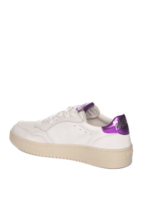 White/fuxia leather slam sneaker BACK 70 | SLAMPELLE-B906